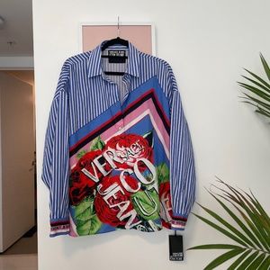 Versace Jeans Couture - Button-Front Striped Rose Shirt